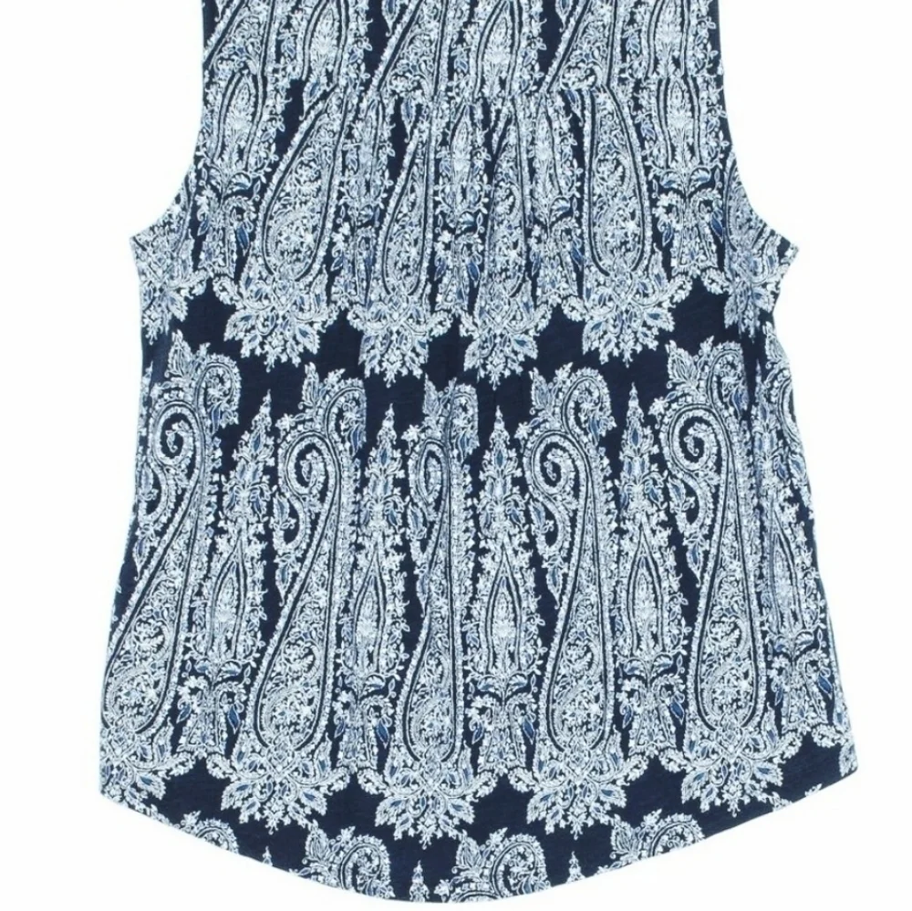 NEW! LUCKY BRAND navy embroidered boho sleeveless tank top.